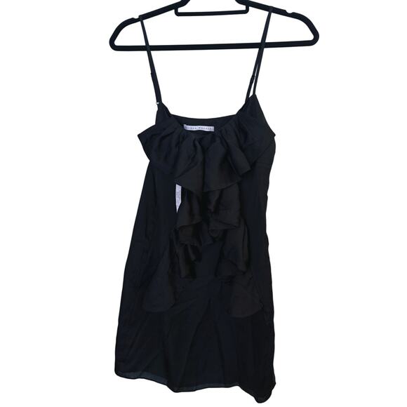 NWT Susana Monaco Mini Dress 4 Black Ruffle Cocktail Party Event Old Money - Picture 2 of 8